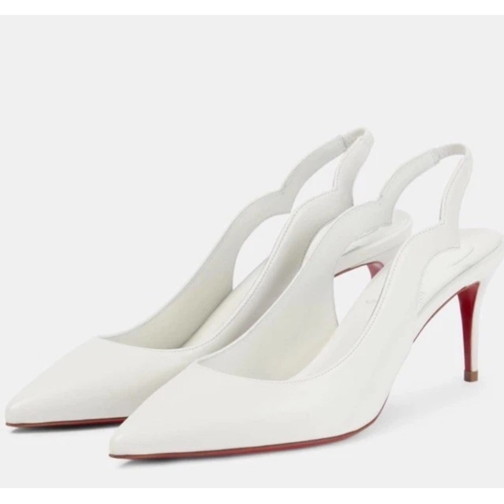 Christian Louboutin White Slingback Heels